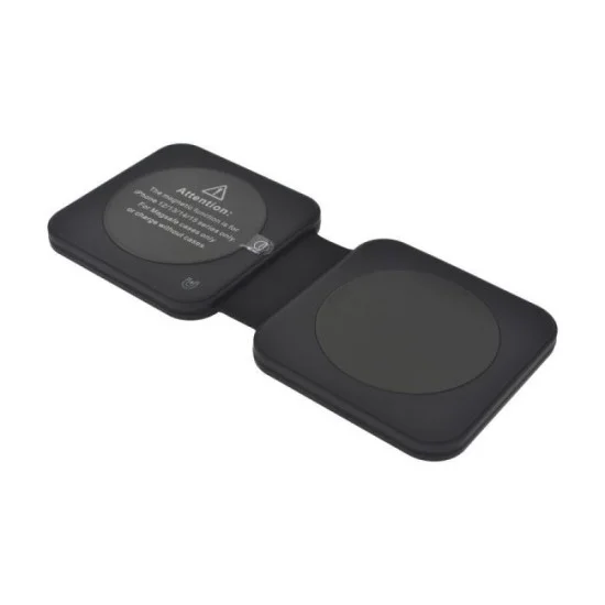 Dviced 2-in-1 foldable magnetic wireless charger - Black